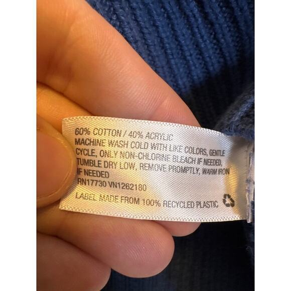 A New Day Navy and White Striped Knit V-Neck Sweater Women's Size XS - Picture 6 of 6